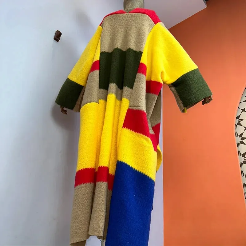 TEEK - Knitted Kaftan Color Block Shawl