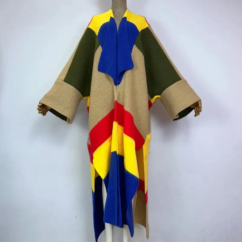 TEEK - Knitted Kaftan Color Block Shawl