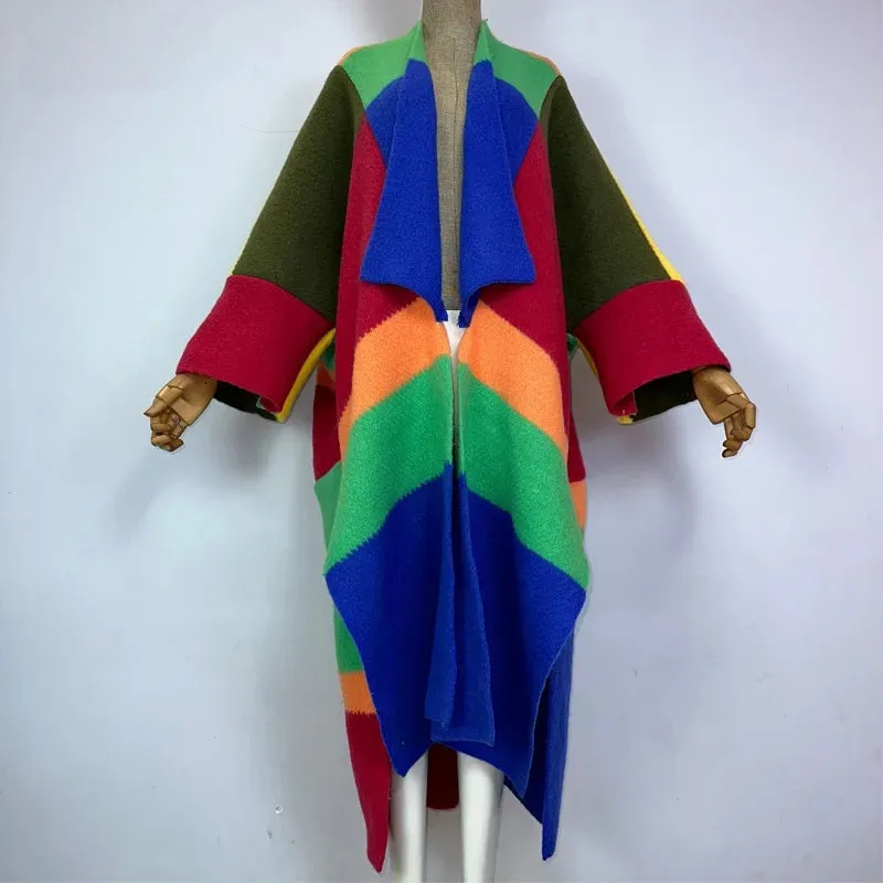 TEEK - Knitted Kaftan Color Block Shawl