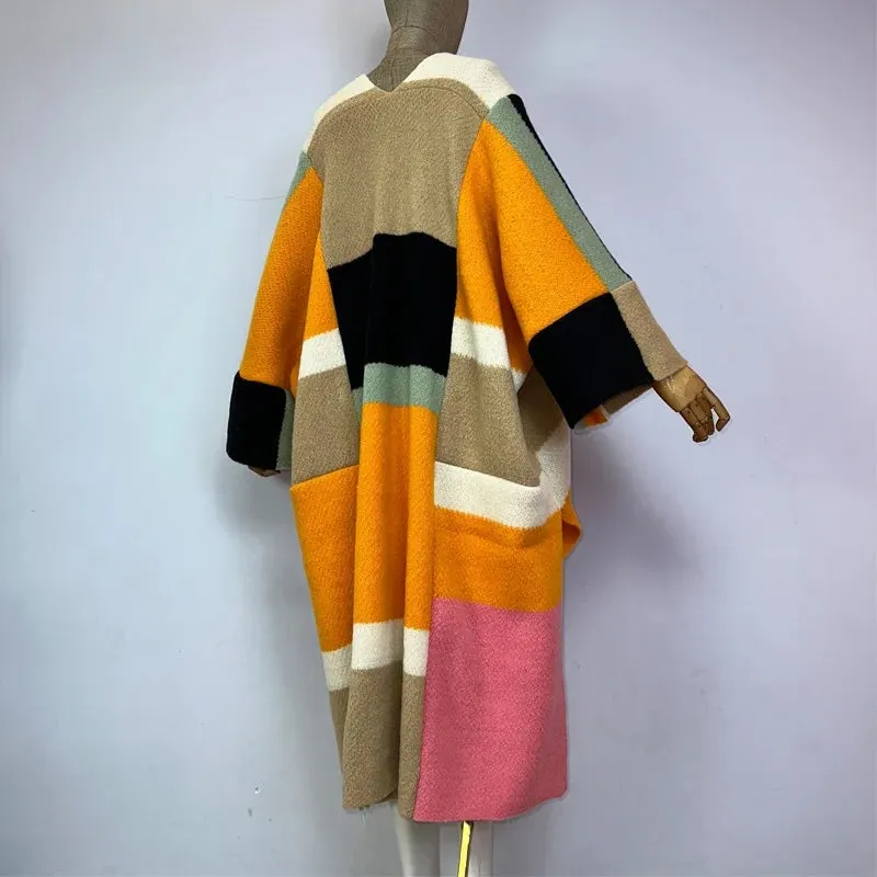 TEEK - Knitted Kaftan Color Block Shawl