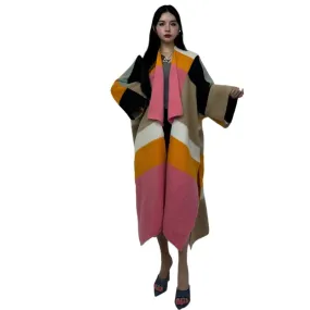 TEEK - Knitted Kaftan Color Block Shawl