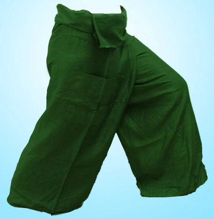 Thai Fisherman Yoga Massage 3/4 Pants DARK GREEN