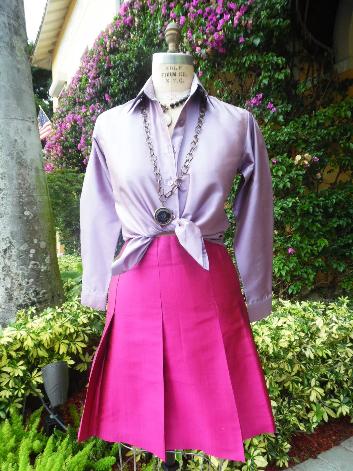 Thai Silk Button Down Shirt Fall Amethyst