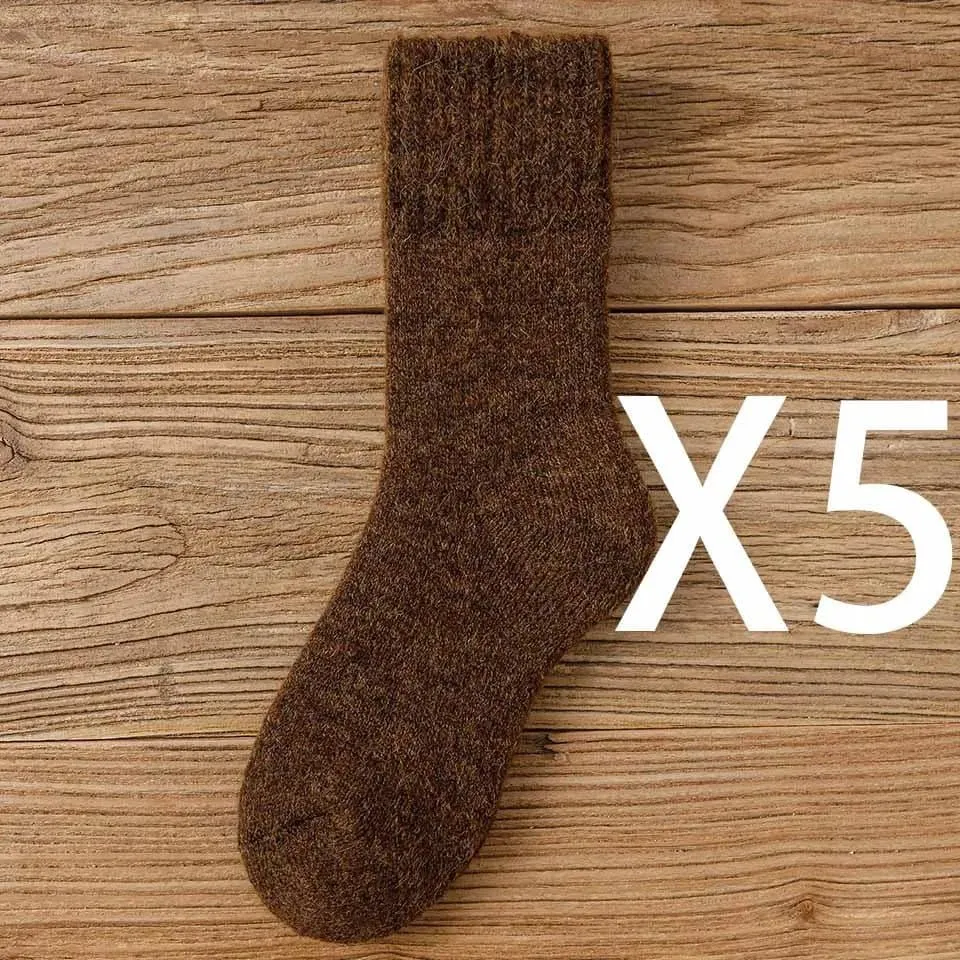 Thick Merino Wool Socks - 100% Premium Winter Insulated - 5 Pair Set