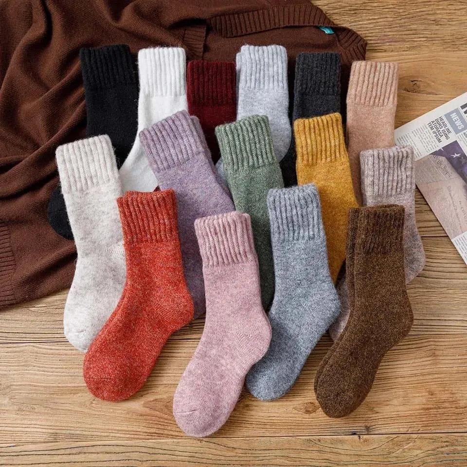 Thick Merino Wool Socks - 100% Premium Winter Insulated - 5 Pair Set