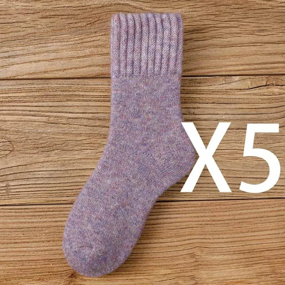 Thick Merino Wool Socks - 100% Premium Winter Insulated - 5 Pair Set