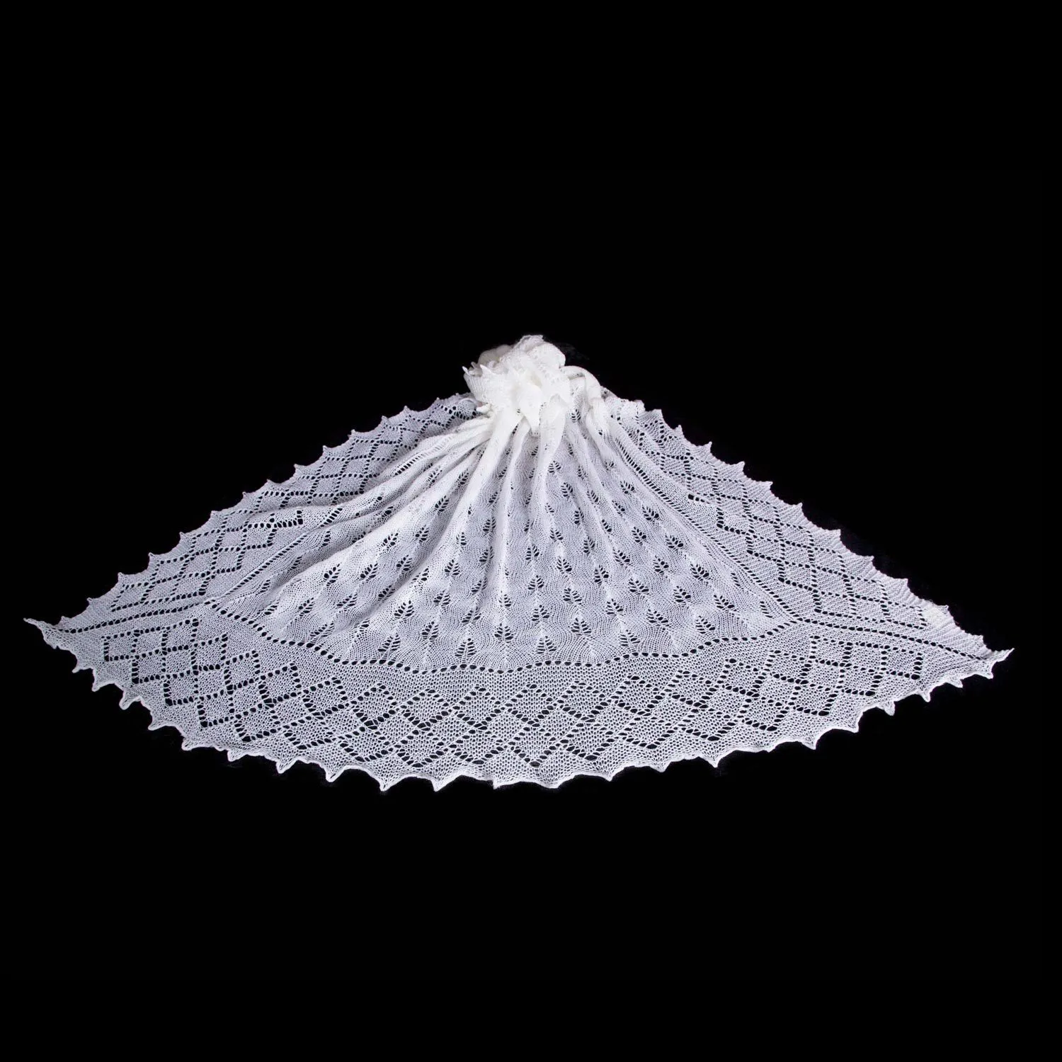 Traditional Ivory Wool Baby Shawl