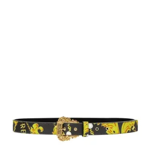 Versace Jeans Couture Baroque Buckle Black Belt