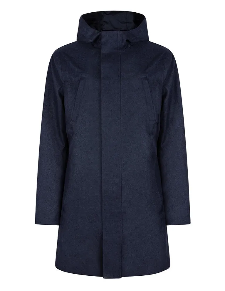 Waterproof Men's Parka 2.0 - Navy Herringbone