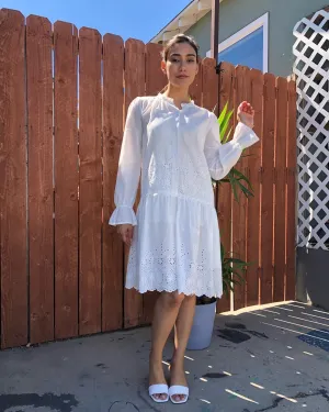 White Cotton Midi Dress