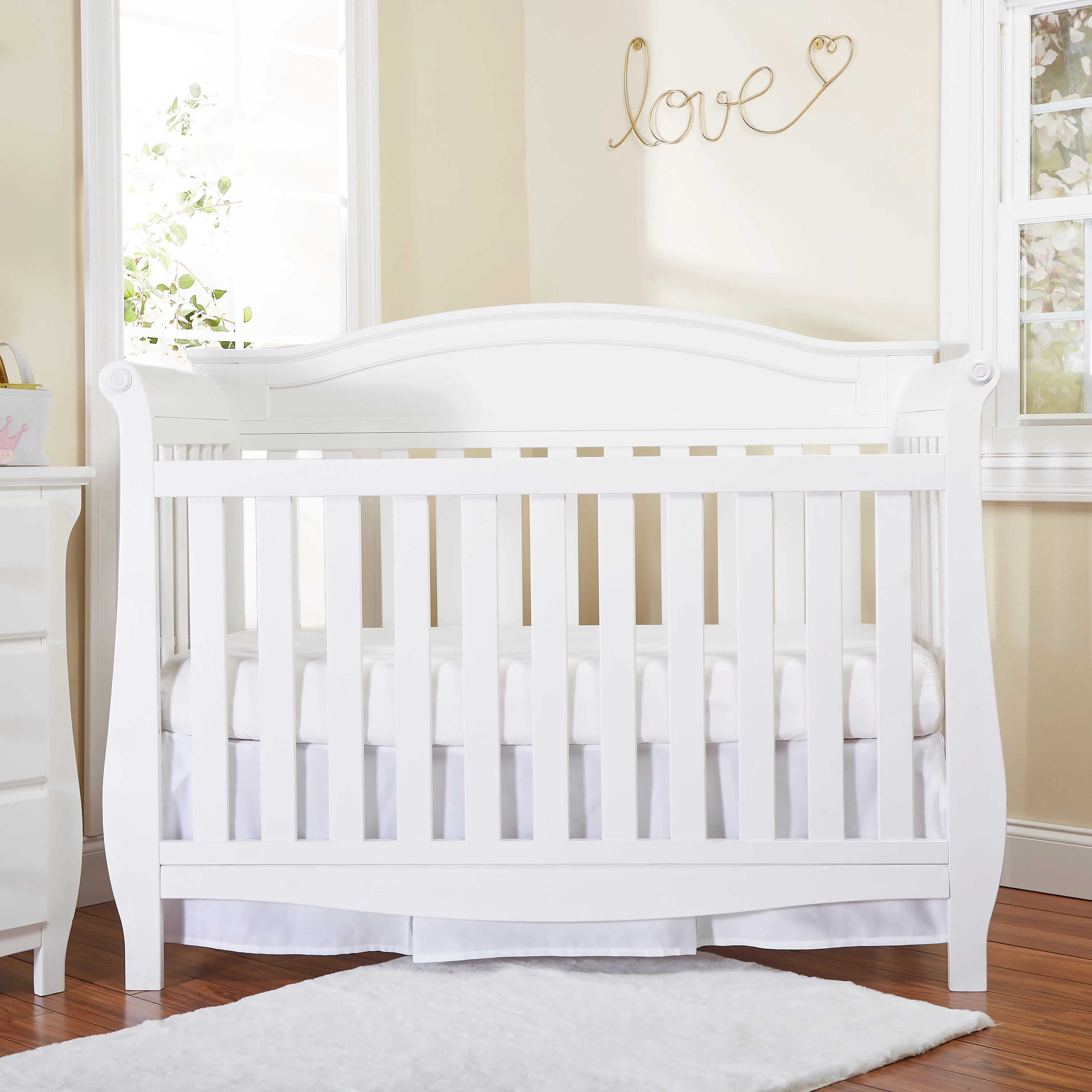 White Pleated Crib Skirt