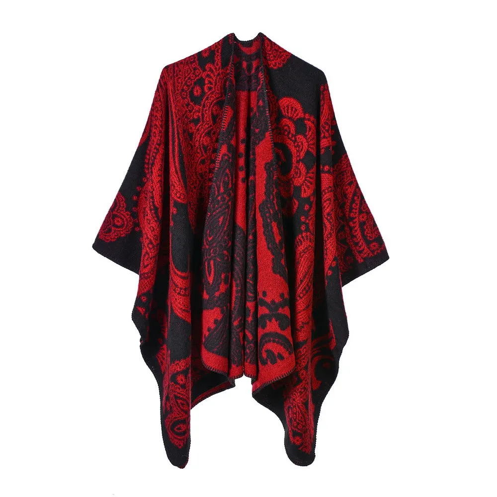 Women's large cashew nut color matching shawl cape