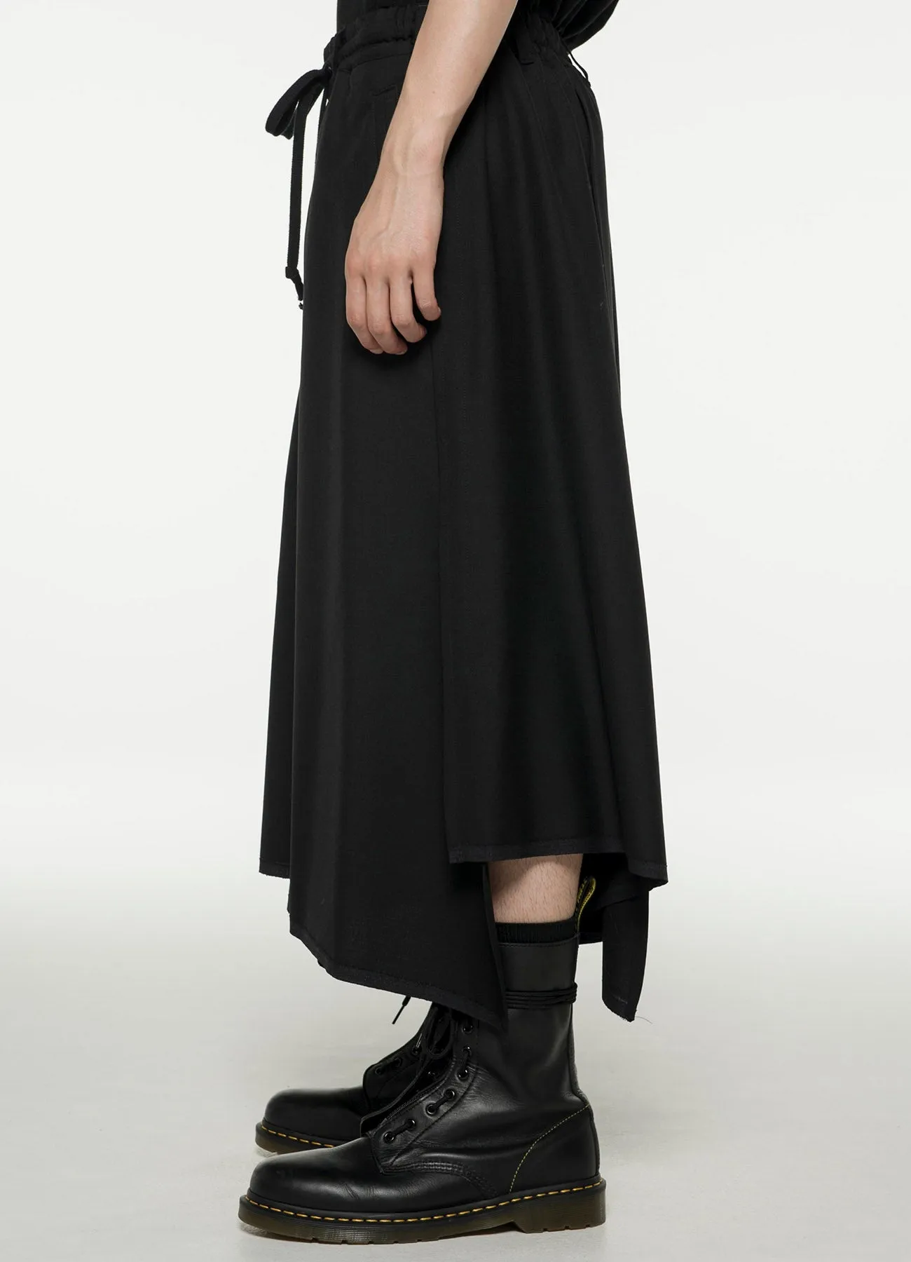 WOOL/POLYESTER GABARDINE HYBRID SKIRT-PANTS