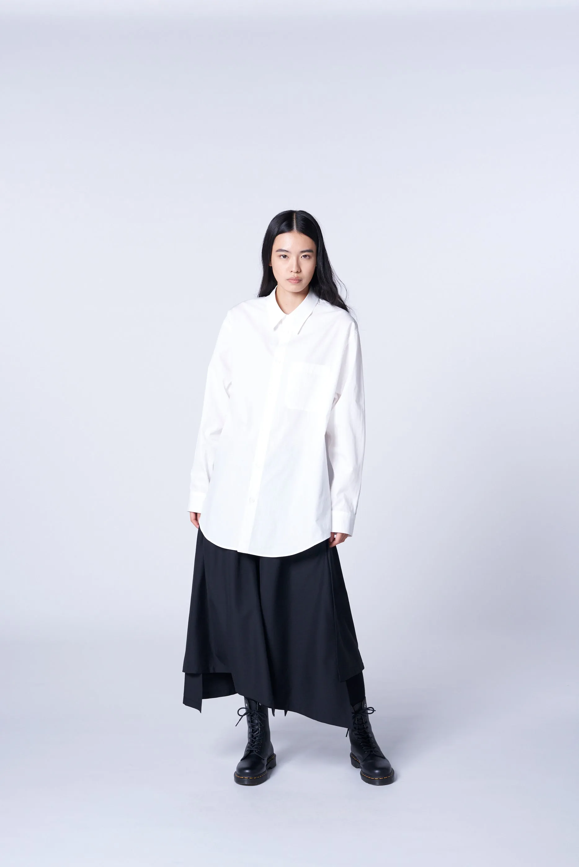 WOOL/POLYESTER GABARDINE HYBRID SKIRT-PANTS