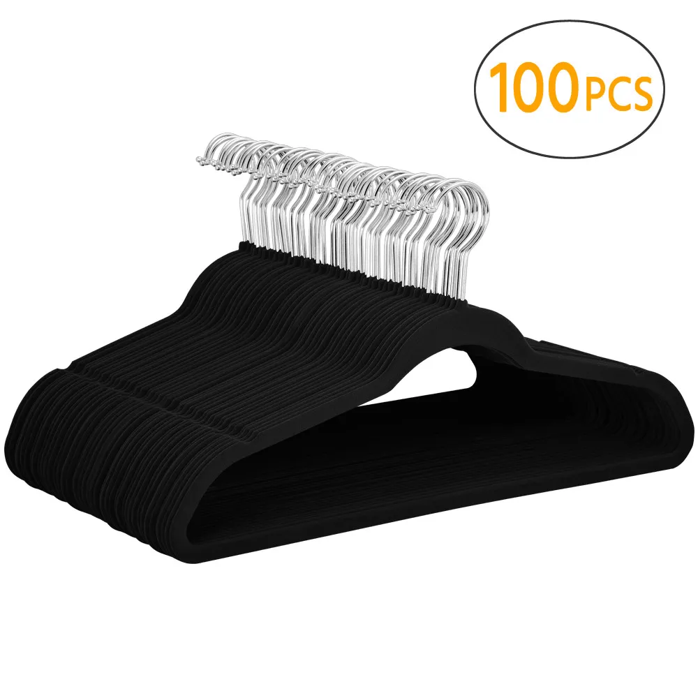 Yaheetech Velvet Hangers Black