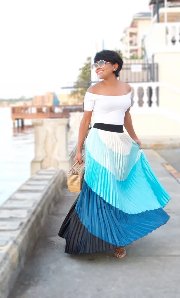 You Com”pleat” Me | Accordion Pleated Maxi Skirt