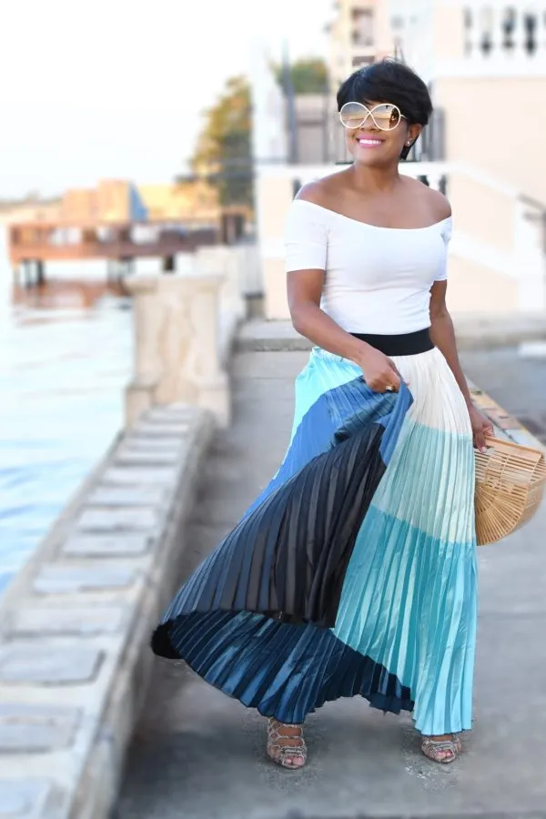 You Com”pleat” Me | Accordion Pleated Maxi Skirt