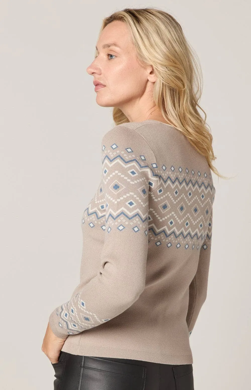 Yvette II Henley Sweater | Heather Stone